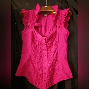 Women's Pink Ruffled Top